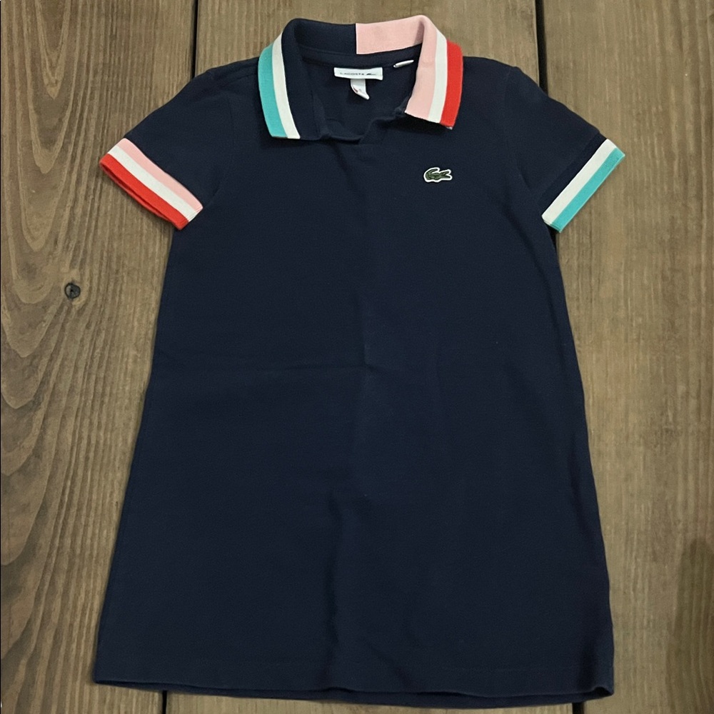 Lacoste Navy Dress with Colorful Collar